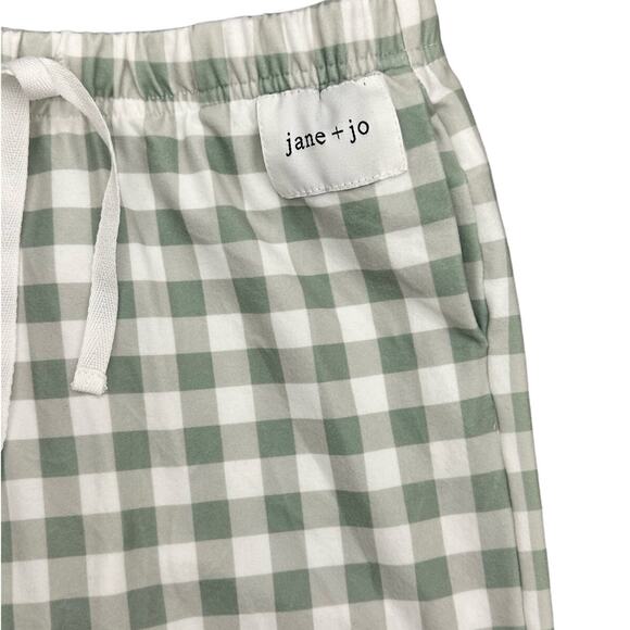 Jane + Jo Green Check Pajama Pants 5y NWOT - Picture 2 of 4